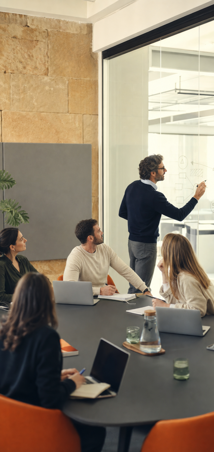 Sessione di formazione con un team di professionisti